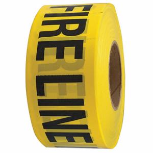 GRAINGER 4ACD5 Barricade Tape, Yellow, 3 Inch Roll Width, 1000 ft Roll Length, 1.6 mil Thick, Black | CP7PJW