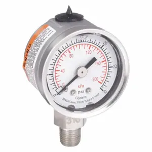 GRAINGER 4CFE1 Commercial Pressure Gauge, 0 To 30 PSI, 1 1/2 Inch Dial, Bottom | CQ2JBU