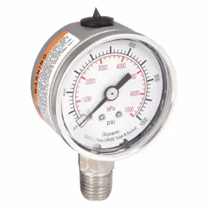 GRAINGER 4CFG5 Commercial Pressure Gauge, 0 To 1000 PSI, 2 Inch Dial, Bottom | CQ2JBE