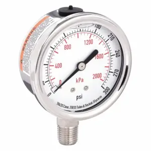 GRAINGER 4CFH7 Commercial Pressure Gauge, 0 To 300 PSI, 2 1/2 Inch Dial, Bottom | CQ2JBX