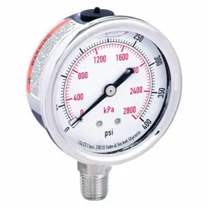 GRAINGER 4CFH8 Commercial Pressure Gauge, 0 To 400 PSI, 2 1/2 Inch Dial, Bottom | CQ2JCA