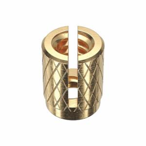 GRAINGER 4KXL4 Press Insert, #6-32 Thread Size, 1/4 Inch Length, 0.199 Inch Dia, Brass, Plain, 1000 PK | CQ3VTN