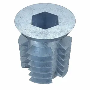 GRAINGER 4KXU1 Hex Drive Threaded Insert, #10-32 Int Thrd Sz, 33/64 Inch Overall Length, 0.441 Inch Dia | CQ4LUC