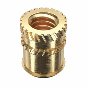 GRAINGER 4KXV4 Heat-Set Insert, #8-32 Thread Size, 5/16 Inch Overall Length, 0.25 Inch Dia, Brass | CQ2ABL