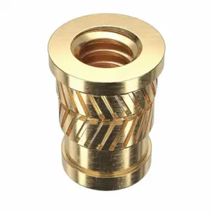 GRAINGER 4KXW7 Heat-Set Insert, #10-24 Thread Size, 27/64 Inch Overall Length, 0.278 Inch Dia, Brass | CP9ZZT