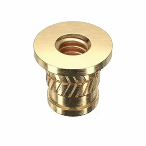 GRAINGER 4KXW9 Heat-Set Insert, #2-56 Thread Size, 3/16 Inch Overall Length, 0.141 Inch Dia, Brass | CQ2AAK