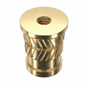 GRAINGER 4KXX7 Heat-Set Insert, #8-32 Thread Size, 23/64 Inch Overall Length, 0.248 Inch Dia, Brass | CQ2ABF