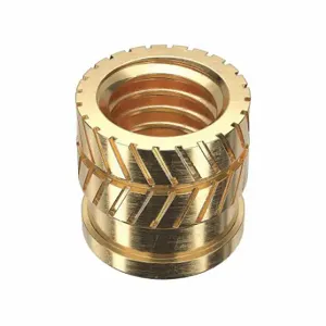 GRAINGER 4KXY5 Heat-Set Insert, 3/8 16 Thread Size, 1/2 Inch Overall Length, 0.494 Inch Dia, Brass | CQ2ACF