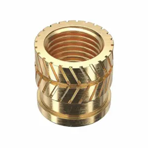 GRAINGER 4KXY6 Heat-Set Insert, 3/8 24 Thread Size, 1/2 Inch Overall Length, 0.494 Inch Dia, Brass | CR3DFF