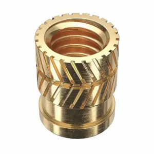 GRAINGER 4KXY9 Heat-Set Insert, 5/16 18 Thread Size, 1/2 Inch Overall Length, 0.403 Inch Dia, Brass | CQ2ACQ