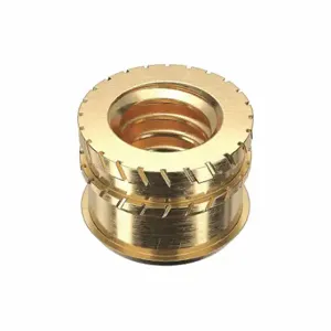 GRAINGER 4KXZ5 Heat-Set Insert, #8-32 Thread Size, 3/16 Inch Overall Length, 0.25 Inch Dia, Brass | CQ2ABG