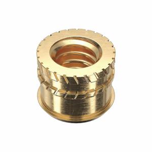 GRAINGER 4KYA1 Heat-Set Insert, 1/4 20 Thread Size, 19/64 Inch Overall Length, 0.375 Inch Dia, Brass | CQ2ABT