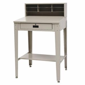 GRAINGER 4TX91 Shop Desk, Open-Base Desk, 34 x 30 1/4 x 55 1/2 Inch Size 1 Drawers, 1 Shelves | CJ3HYJ