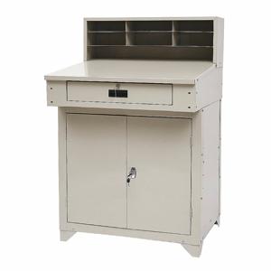 GRAINGER 4TX92 Shop Desk, Cabinet Desk, 34 x 30 1/4 x 53 Inch Size 1 Drawers, 1 Shelves, 2 Doors | CJ3HYL