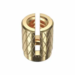 GRAINGER 4ZU11 Press Insert, #6-32 Thread Size, 1/4 Inch Length, 0.199 Inch Dia, Brass, Plain | CQ3VTM