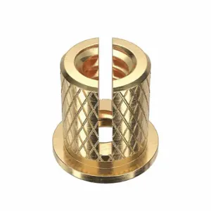 GRAINGER 4ZU33 Press Insert, #6-32 Thread Size, 1/4 Inch Length, 0.199 Inch Dia, Brass, Plain, 50 PK | CQ3VTQ