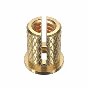 GRAINGER 4ZU35 Press Insert, #8-32 Thread Size, 5/16 Inch Length, 0.23 Inch Dia, Brass, Plain, 25 PK | CQ3VTV