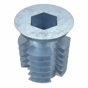 GRAINGER 4ZU93 Hex Drive Threaded Insert, #10-32 Int Thrd Sz, 33/64 Inch Overall Length, 0.441 Inch Dia | CQ4LUB