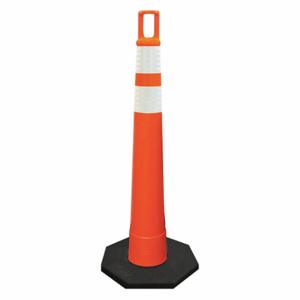 GRAINGER 510-O-HIP-6W4W-2/650-RB-10 Traffic Cone, Meets MUTCD Requirements, Temporary, Orange, 47 1/2 Inch Overall Height | CQ7RBV 489J23