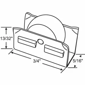 GRAINGER 52-614 Roller Assembly, Sliding Window, Steel, Plated Steel, 3/4 Inch Length, 9/16 Inch Height | CQ7YMZ 451H91