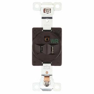 GRAINGER 5261WR Receptacle, Single, 5-15R, 15 A, 125V AC, Brown, 2 Poles, Screw Terminals | CP8XXM 49YY69