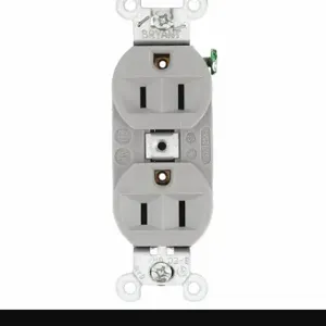 GRAINGER 5262BGRY Receptacle, Duplex, 5-15R, 125V AC, 15 A, 2 Poles, Gray, Screw Terminals, Std Protection | CQ2GAW 52HC57