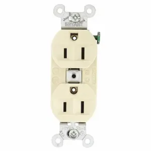 GRAINGER 5262BI Receptacle, Duplex, 5-15R, 125V AC, 15 A, 2 Poles, Ivory, Screw Terminals, Std Protection | CQ2GAZ 49YY70