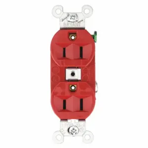 GRAINGER 5262BRED Receptacle, Duplex, 5-15R, 125V AC, 15 A, 2 Poles, Red, Screw Terminals, Std Protection | CQ2GBB 52HC59