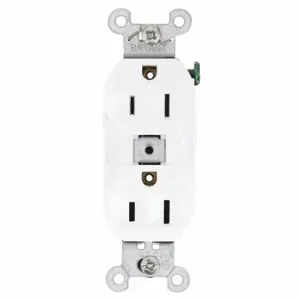 GRAINGER 5262BW Receptacle, Duplex, 5-15R, 125V AC, 15 A, 2 Poles, White, Screw Terminals, Std Protection | CQ2GBD 52HC60