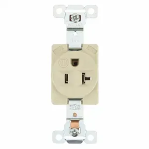 GRAINGER 5361I Receptacle, Single, 5-20R, 20 A, 125V AC, Ivory, 2 Poles, Screw Terminals, Std Resist | CP8XYR 49YY71