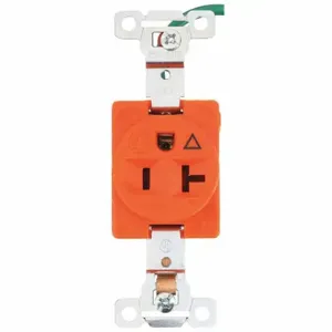 GRAINGER 5361IG Receptacle, Single, 5-20R, 20 A, 125V AC, Orange, 2 Poles, Screw Terminals | CP8XXV 49YY72