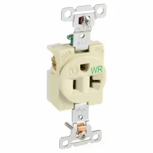 GRAINGER 5361IWR Receptacle, Single, 5-20R, 20 A, 125V AC, White, 2 Poles, Screw Terminals | CP8XXX 52HC64