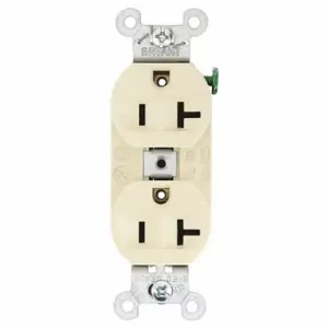 GRAINGER 5362BI Receptacle, Duplex, 5-20R, 20 A, 125V AC, Ivory, 2 Poles, Screw Terminals, Std Resist | CP8XWM 49YY73