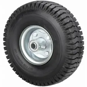 GRAINGER 53CM77 Flat-Free Solid Rubber Wheel, 10 3/16 Inch Wheel Dia, 3 Inch Wheel Width, 390 lb | CQ3RDA