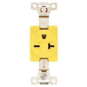 GRAINGER 5461CR Receptacle, Single, 6-20R, 20 A, 250V AC, Yellow, 2 Poles, Screw Terminals | CP8XYB 49YY74