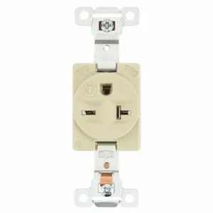 GRAINGER 5461I Receptacle, Single, 6-20R, 20 A, 250V AC, Ivory, 2 Poles, Screw Terminals | CP8XYA 52HC73