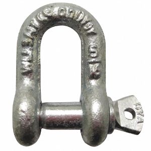 GRAINGER 55AY02 Anchor Shackle, 7/16 Inch Size, Carbon Steel, Alloy Steel Pin Material | CF2TJV