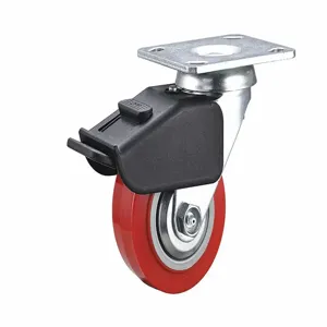 GRAINGER 55KJ61 Standard Plate Caster, Swivel, Polyurethane, 600 lb, 4 Inch Wheel Diameter | CE9FLR