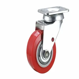 GRAINGER 55KJ63 Standard Plate Caster, Swivel, Polyurethane, 600 lb, 4 Inch Wheel Diameter | CE9FLT