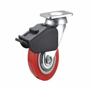 GRAINGER 55KJ64 Standard Plate Caster, Swivel, Polyurethane, 600 lb, 4 Inch Wheel Diameter | CE9FLU