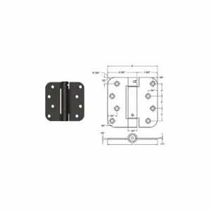 GRAINGER 56-427SBRS Spring Butt Hinge, 4 Holes Per Leaf, 4 Inch Door Leaf Ht, 4 Inch Door Leaf Wd | CP9CNB 451K07