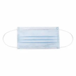 GRAINGER 56LV99 Surgical Mask, Level 1, Flat-Fold, Dual, Metal Nose Clip, Blue, 50Pk | CJ3PHV