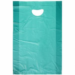 GRAINGER 5DUJ9 Merchandise Bags, 13 Inch Size x 3 Inch Size x 21 in, 0.7 mil Thick, Green, Die Cut | CQ3QXB