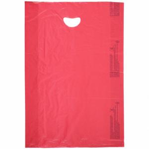 GRAINGER 5DUL6 Merchandise Bags, 16 Inch Size x 4 Inch Size x 24 in, 0.7 mil Thick, Red, Die Cut | CQ3QXR