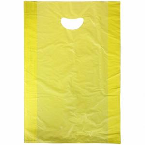 GRAINGER 5DUK7 Merchandise Bags, 13 Inch Size x 3 Inch Size x 21 in, 0.7 mil Thick, Yellow, Die Cut | CQ3QXK