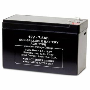 GRAINGER 5EFH6 Sealed Lead Acid Battery, 7.5 Ah Capacity, 3.78 Inch Height, 2.58 Inch Width | CQ4LMJ