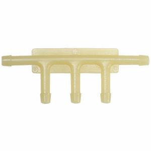 GRAINGER 5RKR8 Vacuum Connector, 5-Way, Nylon X Barbed X Barbed, White, 10 PK | CQ3ACV