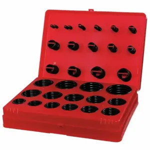 GRAINGER 5RLU3 O-Ring Assortment, Sae, Buna N, 382 Pieces, 30 # Of Sizes, 70 Shore A, Plastic Box | CQ3BKG