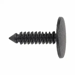 GRAINGER 5ZDL4 Push-In Rivet, Flat Rivet Head, Ribbed Shank, Nylon, Black, 0.75 Inch Rivet Length, 50 PK | CQ3YEQ