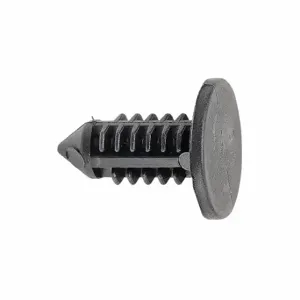 GRAINGER 5ZDN0 Push-In Rivet, Flat Rivet Head, Ribbed Shank, Plastic, Black, 5.5 mm Rivet Dia, 50 PK | CQ3YEF